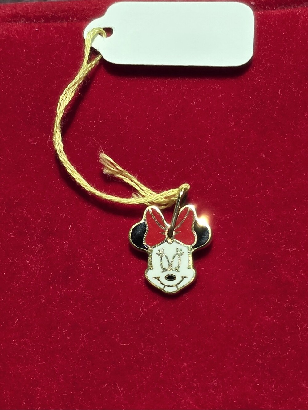 🎀✨️ 18K Real Gold Minnie Mouse Red Charm Pendant✨️🎀